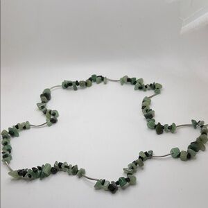 Aventurine necklace with silver-tone accent